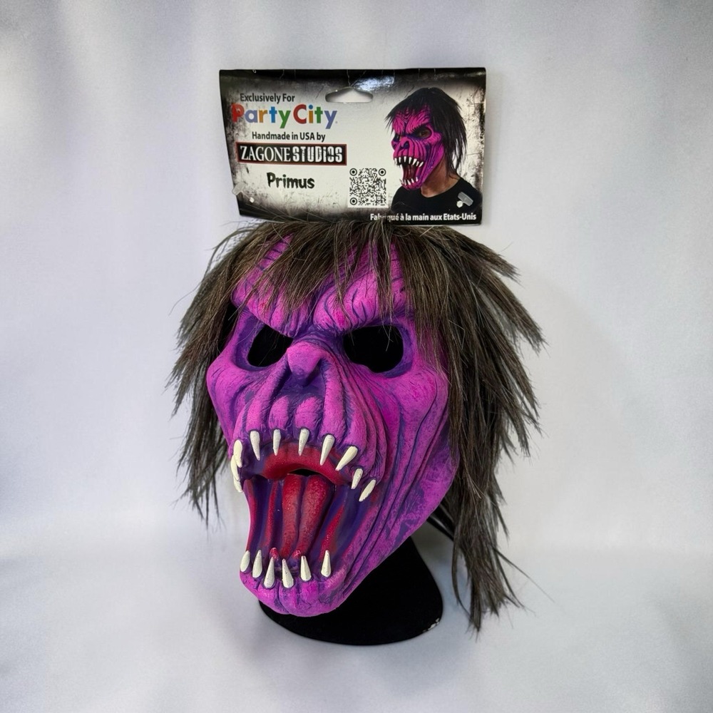 Zagone Studios Primus Purple Monster Latex Mask Hair Party City USA Halloween